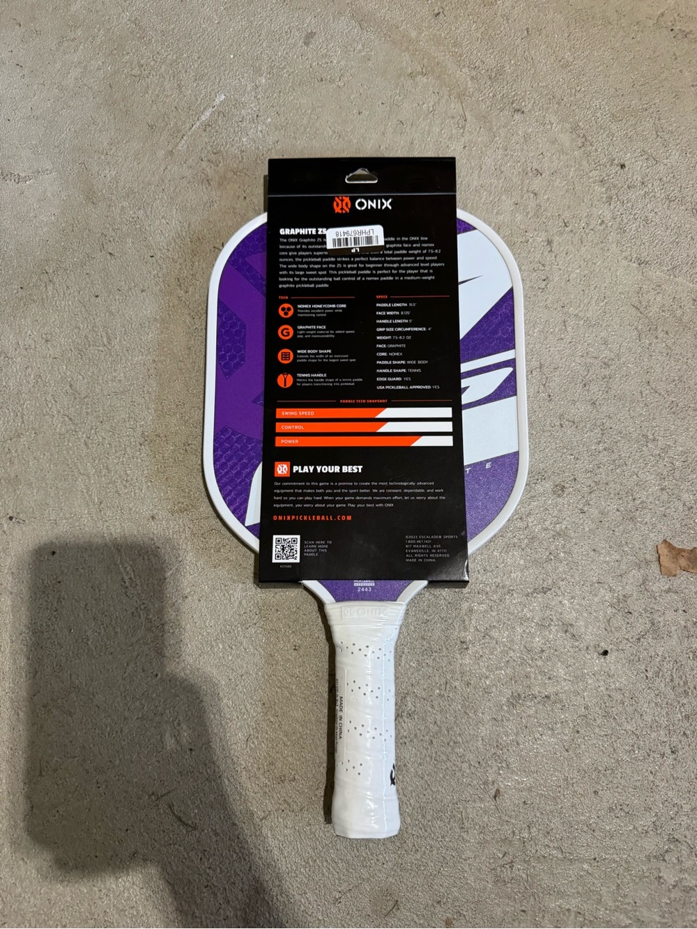 ONIX Graphite Z5 Pickleball Paddle - Purple and White NWT - Picture 4 of 6